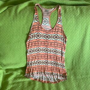 Nollie Orange and Black Geometric Tank Top